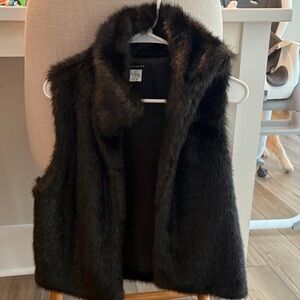 Faux Fur Vest in Black